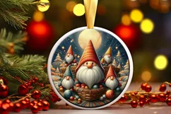 Round Christmas Ornament Sublimation|Clipart Product Image 2
