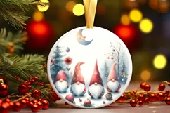 a Pastel Winter Gnomes Ornament Sublimation PNG Product Image 1