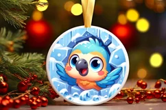 Round Christmas Ornament Sublimation|Clipart Product Image 1