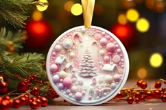 a Pastel Candy Christmas Scene Sublimation PNG Product Image 3