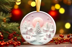a Pastel Candy Christmas Scene Sublimation PNG Product Image 1
