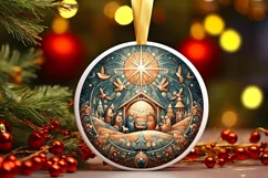 Round Christmas Ornament Sublimation|Clipart Product Image 1