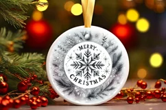 Round Christmas Ornament Sublimation|Clipart Product Image 3