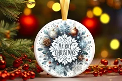 Round Christmas Ornament Sublimation|Clipart Product Image 1