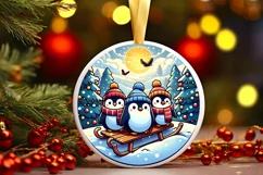 Round Christmas Ornament Sublimation|Clipart Product Image 2
