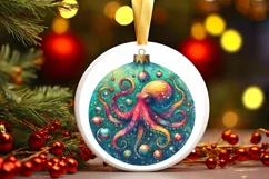 Round Christmas Ornament Sublimation|Clipart Product Image 1
