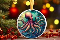 Round Christmas Ornament Sublimation|Clipart Product Image 1