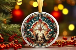 Round Christmas Ornament Sublimation|Clipart Product Image 1