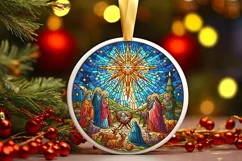 Round Christmas Ornament Sublimation|Clipart Product Image 1