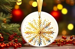 Round Christmas Ornament Sublimation|Clipart Product Image 1