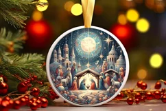 Round Christmas Ornament Sublimation|Clipart Product Image 1