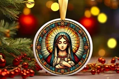 Round Christmas Ornament Sublimation|Clipart Product Image 1