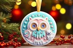 Round Christmas Ornament Sublimation|Clipart Product Image 1