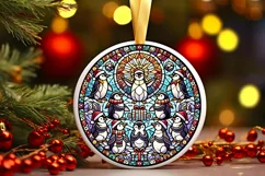 Round Christmas Ornament Sublimation|Clipart Product Image 2