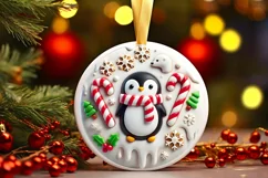 Round Christmas Ornament Sublimation|Clipart Product Image 2