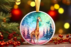Round Christmas Ornament Sublimation|Clipart Product Image 1