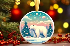 Round Christmas Ornament Sublimation|Clipart Product Image 1