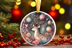 Round Christmas Ornament Sublimation|Clipart Product Image 1