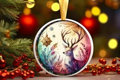Round Christmas Ornament Sublimation|Clipart Product Image 1