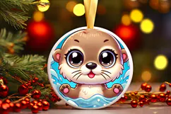 Round Christmass Ornament PNG Product Image 1
