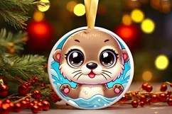 Round Christmas Ornament Sublimation|Clipart Product Image 2