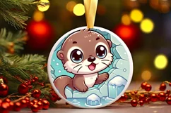 Round Christmas Ornament Sublimation|Clipart Product Image 2