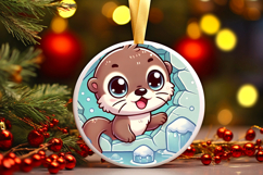 Round Christmass Ornament PNG Product Image 1