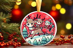Round Christmass Ornament PNG Product Image 1