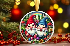 Round Christmas Ornament Sublimation|Clipart Product Image 1