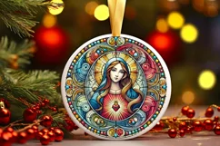 Round Christmas Ornament Sublimation|Clipart Product Image 1