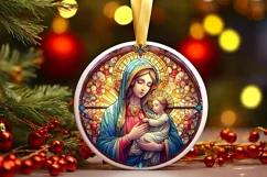 Round Christmas Ornament Sublimation|Clipart Product Image 1