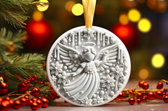 Round Christmass Ornament PNG Product Image 1