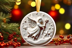Round Christmas Ornament Sublimation|Clipart Product Image 2