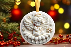Round Christmas Ornament Sublimation|Clipart Product Image 2