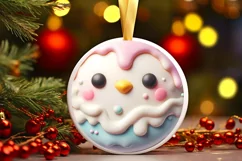 a Pastel 3D Christmas Penguin Sublimation PNG Product Image 3