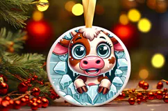 Round Christmass Ornament PNG Product Image 1