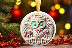 Round Christmas Ornament Sublimation|Clipart Product Image 2