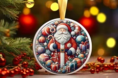 Round Christmas Ornament Sublimation|Clipart Product Image 1