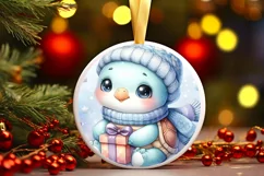 a Cute Pastel Baby Turtle Winter Sublimation PNG Product Image 1