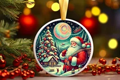 Round Christmas Ornament Sublimation|Clipart Product Image 1