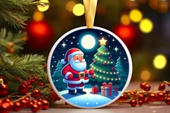Round Christmas Ornament Sublimation|Clipart Product Image 1