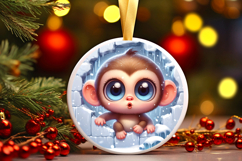 Round Christmass Ornament PNG Product Image 1