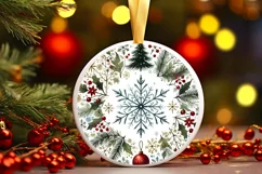 Round Christmas Ornament Sublimation|Clipart Product Image 1