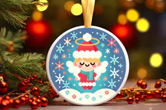 Round Christmass Ornament PNG Product Image 1
