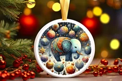 Round Christmas Ornament Sublimation|Clipart Product Image 1