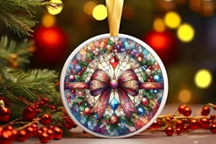 Round Christmas Ornament Sublimation|Clipart Product Image 2