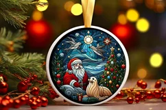 Round Christmas Ornament Sublimation|Clipart Product Image 2