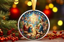 Round Christmas Ornament Sublimation|Clipart Product Image 1