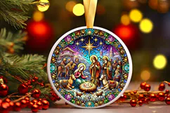 Round Christmass Ornament PNG Product Image 1