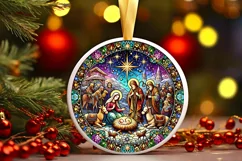 Round Christmas Ornament Sublimation|Clipart Product Image 1